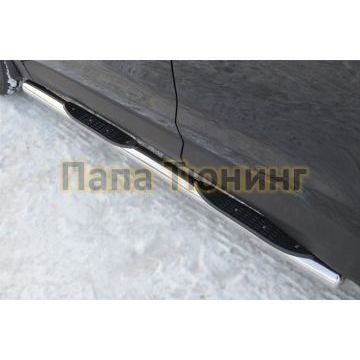 Пороги труба d76 с накладками вариант 3 РусСталь для Honda CR-V 2010-2012