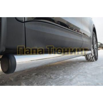 Пороги труба d76 с накладками вариант 3 РусСталь для Hyundai Tucson 2004-2010