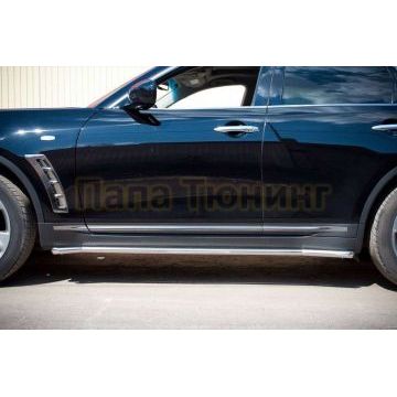 Пороги труба 42 мм вариант 3 РусСталь для Infiniti FX35/37/50 2008-2014