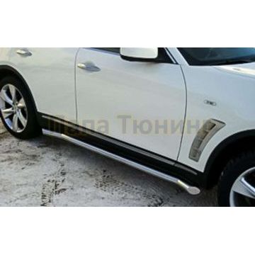 Пороги труба 76 мм вариант 3 РусСталь для Infiniti FX35/37/50 2008-2014