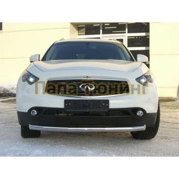 Защита переднего бампера d57 РусСталь для Infiniti FX35/37/50 2008-2014