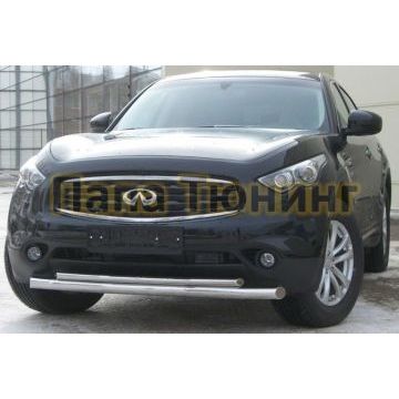 Защита передняя двойная d57-d42 РусСталь для Infiniti FX35/37/50 2008-2014