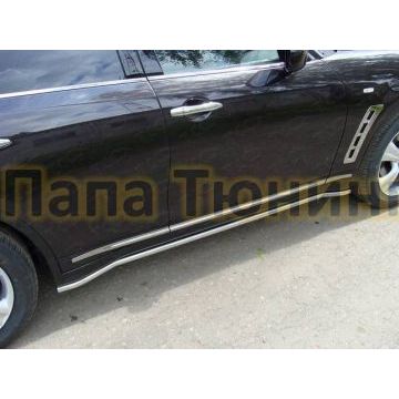 Пороги труба 42 мм ТСС для Infiniti FX35/37/50 2008-2014