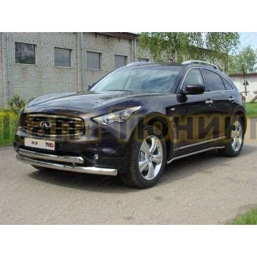 Защита передняя двойная 75-75 мм ТСС для Infiniti FX35/37/50 2008-2014