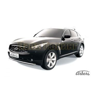 Защита переднего бампера 76 мм Slitkoff для Infiniti FX35/50 2008-2014