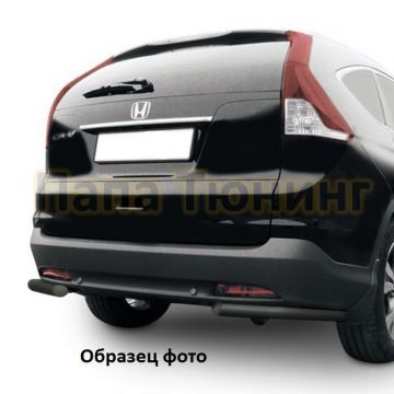 Защита задняя уголки чёрная сталь 76 мм Slitkoff для Lexus RX-350 2009-2012