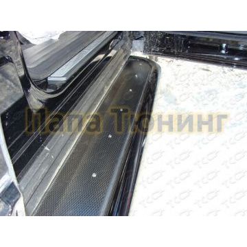 Пороги с площадкой нержавеющий лист 42 мм ТСС для Mazda CX-7 2010-2013