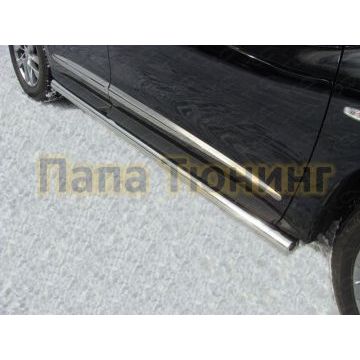 Пороги труба 76 мм ТСС для Infiniti JX35/QX60 2012-2016