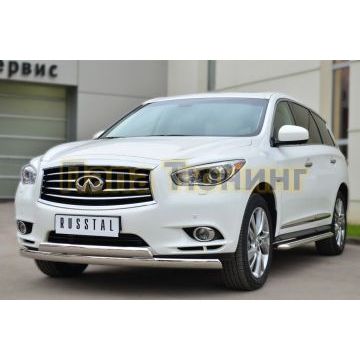Пороги с площадкой алюминиевый лист d42 РусСталь для Infiniti QX60/JX35 2012-2016