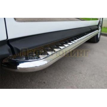 Пороги с площадкой алюминиевый лист d42вариант 2 РусСталь для Infiniti QX60/JX35 2012-2016