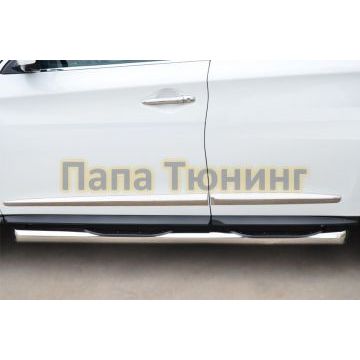 Пороги труба с накладками d76 вариант 1 РусСталь для Infiniti QX60/JX35 2012-2016