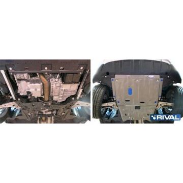 Защита картера + КПП алюминий 4 мм RIVAL для Infiniti Q30, V - 1.6t; 2.0t 2016-/Infiniti QX30, V - 2.0t 2016-/Mercedes-Benz A-class, V - 1.6 2012-2018/Mercedes-Benz B-class, V - 1.6 2012-2018/Mercedes-Benz CLA-class, V - 1.6 2013-2019/Mercedes-Benz GLA-class, V - 1.6; 2.0 2013-2020