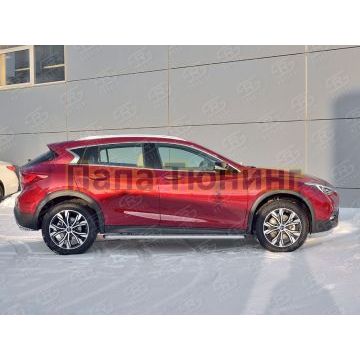 Пороги с площадкой алюминиевый лист d42 вариант 2 РусСталь для Infiniti QX30 2016-