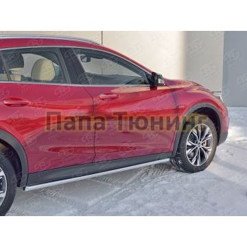 Пороги труба d42 вариант 1 РусСталь для Infiniti QX30 2016-2019