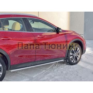 Пороги труба d42 вариант 3 РусСталь для Infiniti QX30 2016-