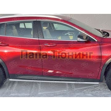 Пороги труба d42 вариант 3 РусСталь для Infiniti QX30 2016-