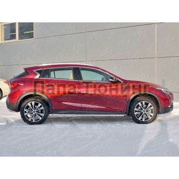 Пороги труба d42 вариант 3 РусСталь для Infiniti QX30 2016-
