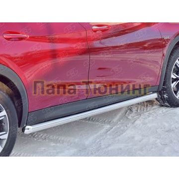 Пороги труба d57 вариант 1 РусСталь для Infiniti QX30 2016-