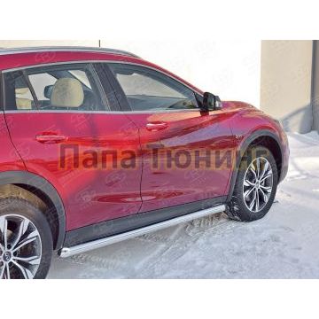 Пороги труба d57 вариант 1 РусСталь для Infiniti QX30 2016-