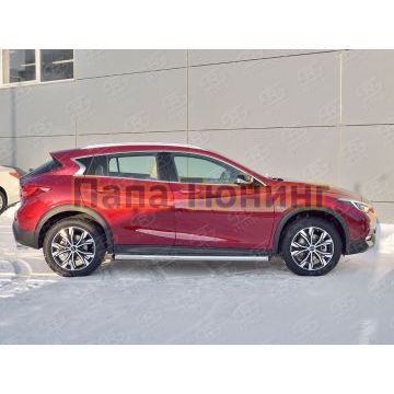 Пороги труба d57 вариант 1 РусСталь для Infiniti QX30 2016-