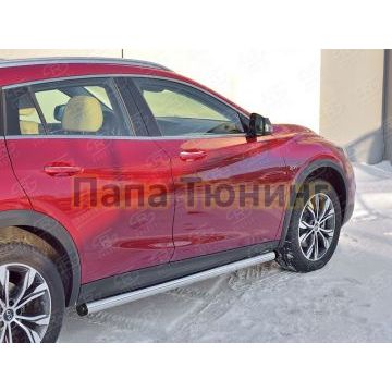 Пороги труба d57 вариант 2 РусСталь для Infiniti QX30 2016-