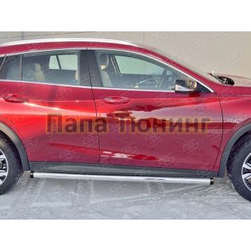 Пороги труба d57 вариант 2 РусСталь для Infiniti QX30 2016-