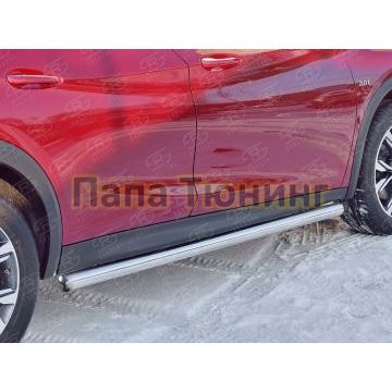 Пороги труба d57 вариант 3 РусСталь для Infiniti QX30 2016-