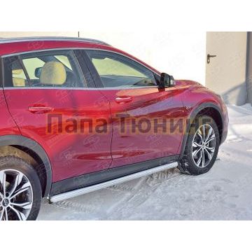 Пороги труба d57 вариант 3 РусСталь для Infiniti QX30 2016-