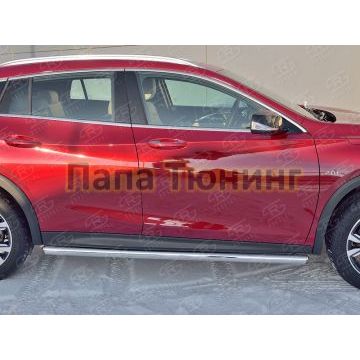 Пороги труба d57 вариант 3 РусСталь для Infiniti QX30 2016-