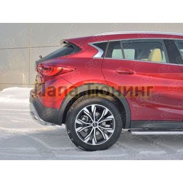 Защита заднего бампера двойная 42-d42 РусСталь для Infiniti QX30 2016-