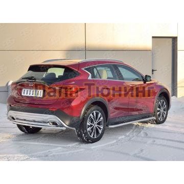 Защита заднего бампера двойная 42-d42 РусСталь для Infiniti QX30 2016-