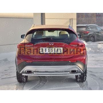 Защита заднего бампера двойная 42-d42 РусСталь для Infiniti QX30 2016-