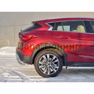 Защита заднего бампера двойная d57-d42 РусСталь для Infiniti QX30 2016-