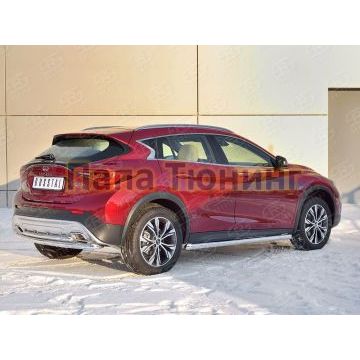 Защита заднего бампера двойная d57-d42 РусСталь для Infiniti QX30 2016-