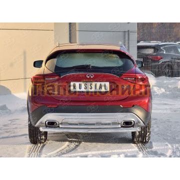 Защита заднего бампера двойная d57-d42 РусСталь для Infiniti QX30 2016-