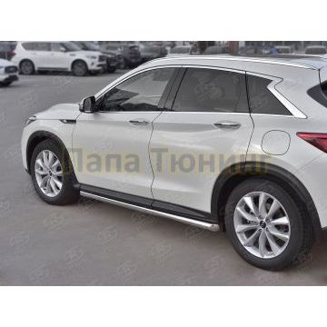 Пороги труба d57 вариант 1 для Infiniti QX50 2018-