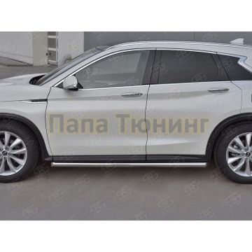 Пороги труба d57 вариант 1 для Infiniti QX50 2018-