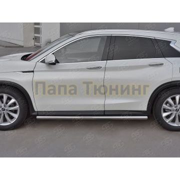 Пороги труба d57 вариант 3 для Infiniti QX50 2018-