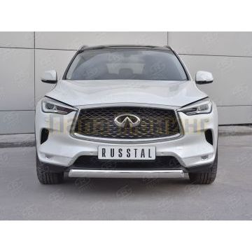 Защита передняя овальная 75х42 мм дуга для Infiniti QX50 2018-