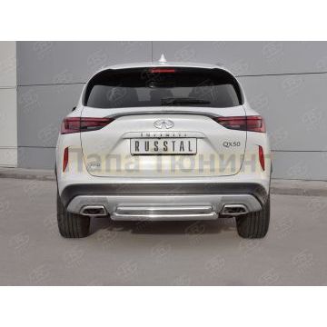 Защита заднего бампера двойная дуга d57-d42 для Infiniti QX50 2018-