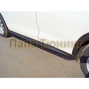 Пороги алюминиевые Slim Line Black для Infiniti QX50 2018-