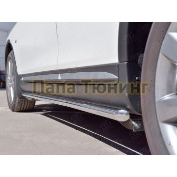 Пороги труба d42 РусСталь для Infiniti QX50 2016-2018