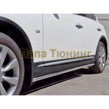 Пороги труба d42 РусСталь для Infiniti QX50 2016-2018