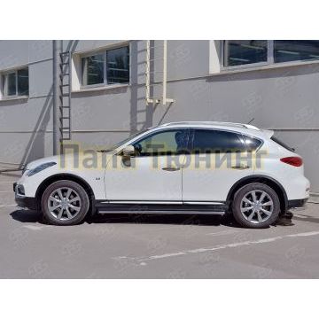 Пороги труба d42 РусСталь для Infiniti QX50 2016-2018