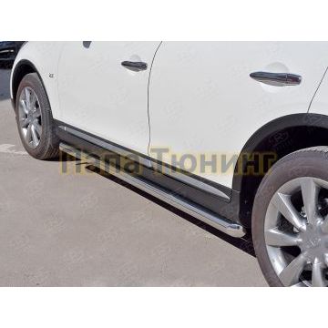 Пороги труба d57 РусСталь для Infiniti QX50 2016-2018