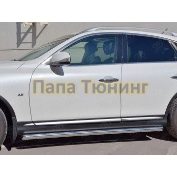 Пороги труба d57 РусСталь для Infiniti QX50 2016-2018