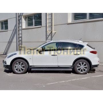 Пороги труба d57 РусСталь для Infiniti QX50 2016-2018