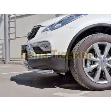 Защита передняя двойная 42-d42 РусСталь для Infiniti QX50 2016-2017