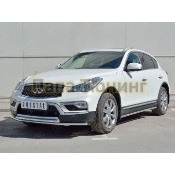 Защита передняя двойная 42-d42 РусСталь для Infiniti QX50 2016-2017