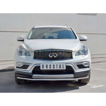Защита переднего бампера d42 РусСталь для Infiniti QX50 2016-2017